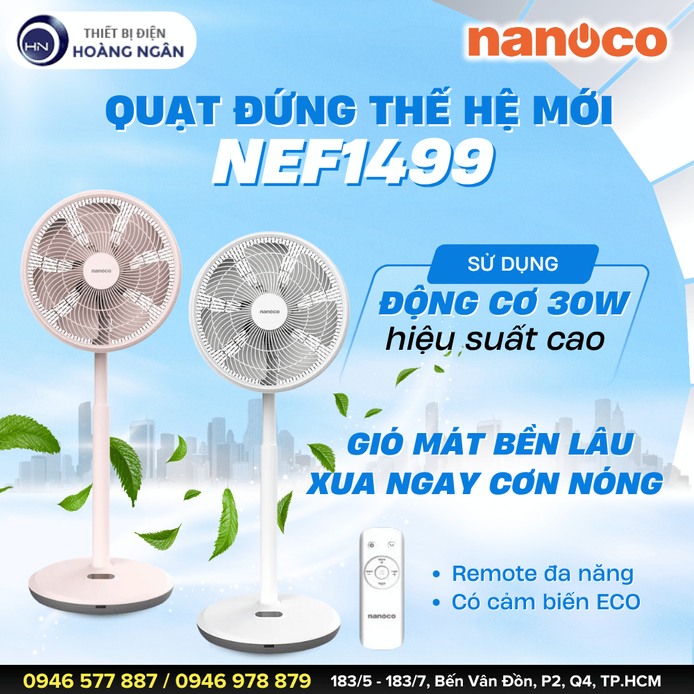 Các dòng quạt đứng Nanoco bán chạy nhất hiện nay