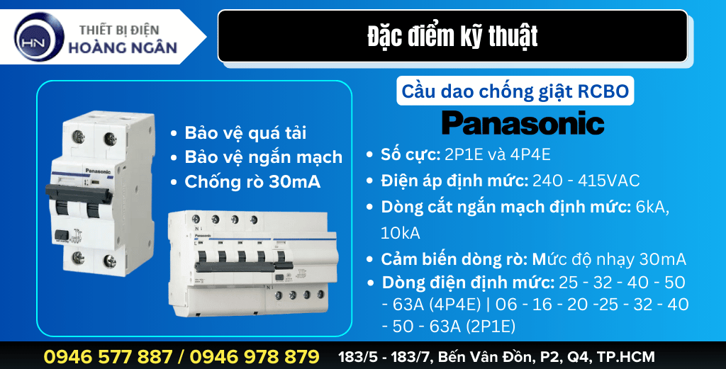 Cầu dao chống giật RCBO Panasonic 