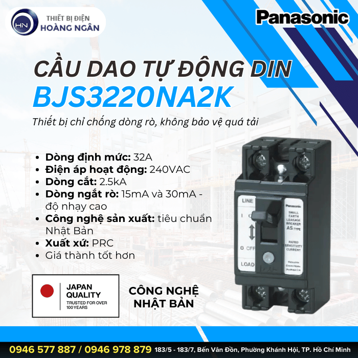 Cầu Dao Chống Rò Panasonic BJS3220NA2K