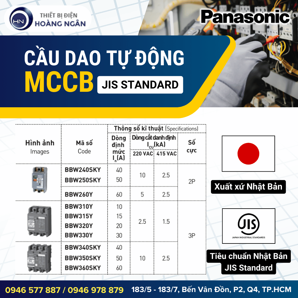 Cầu Dao Đóng Ngắt Mạch Điện MCCB Panasonic