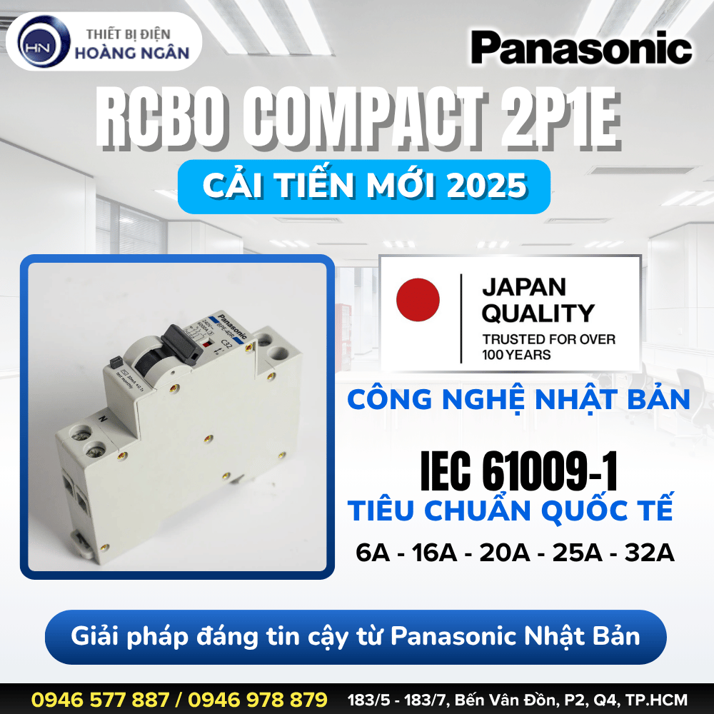 Cầu Dao RCBO Panasonic Compact 2P1E