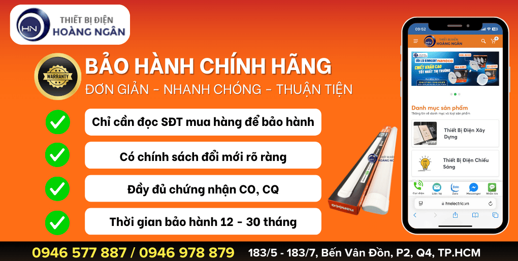 Chính sách bảo hành đèn Nanoco tại Thiết bị điện Hoàng Ngân