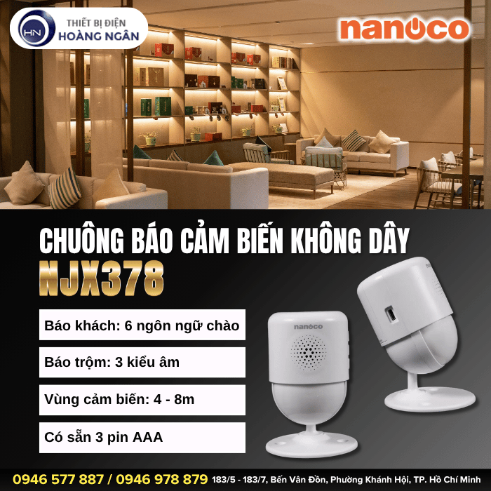 Chuông Báo Cảm Biến Không Dây Nanoco NJX378