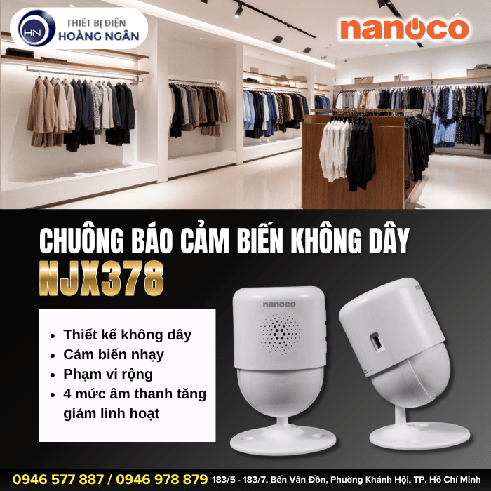 Chuông Báo Cảm Biến Không Dây Nanoco NJX378
