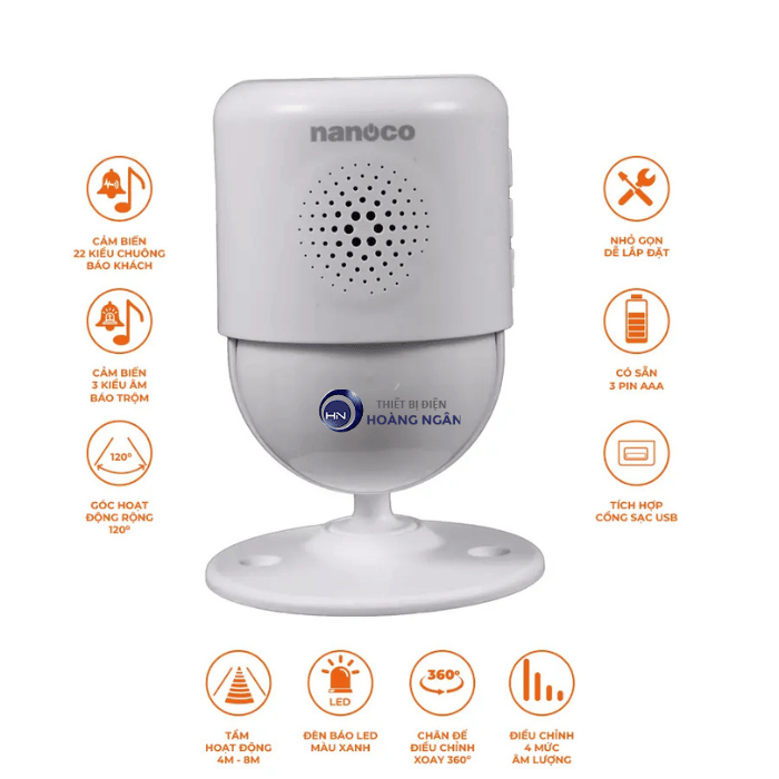 Chuông Báo Cảm Biến Không Dây NJX378 Nanoco