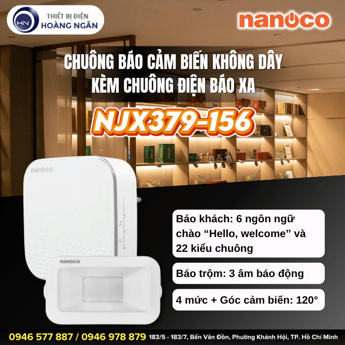 Chuông Báo Cảm Biến Không Dây NJX379-156 Nanoco