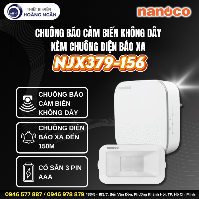 Chuông Báo Cảm Biến Không Dây NJX379-156 Nanoco