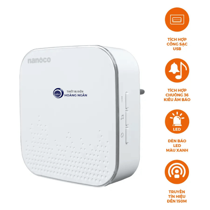 Chuông Báo Cảm Biến Không Dây Kèm Chuông Điện Báo Xa NJX379-156 Nanoco