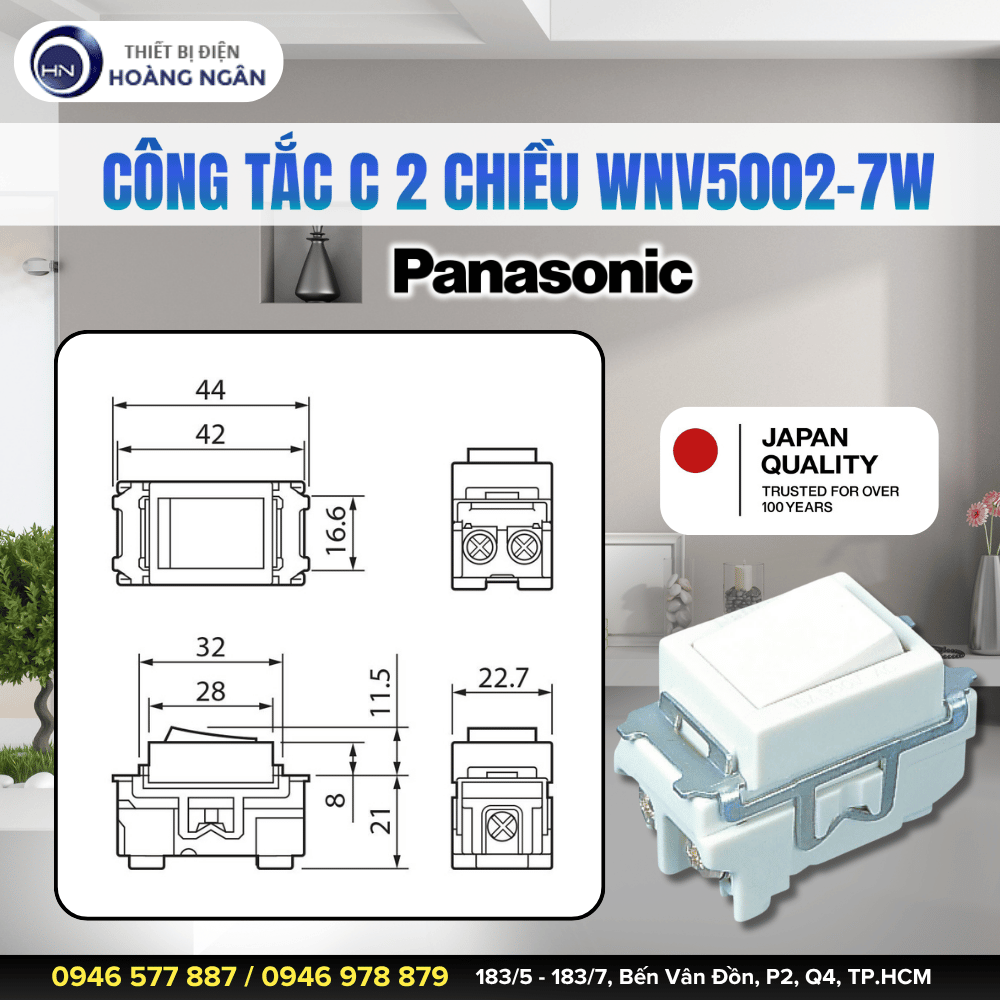 Công Tắc 2 Chiều Panasonic WNV5002-7W