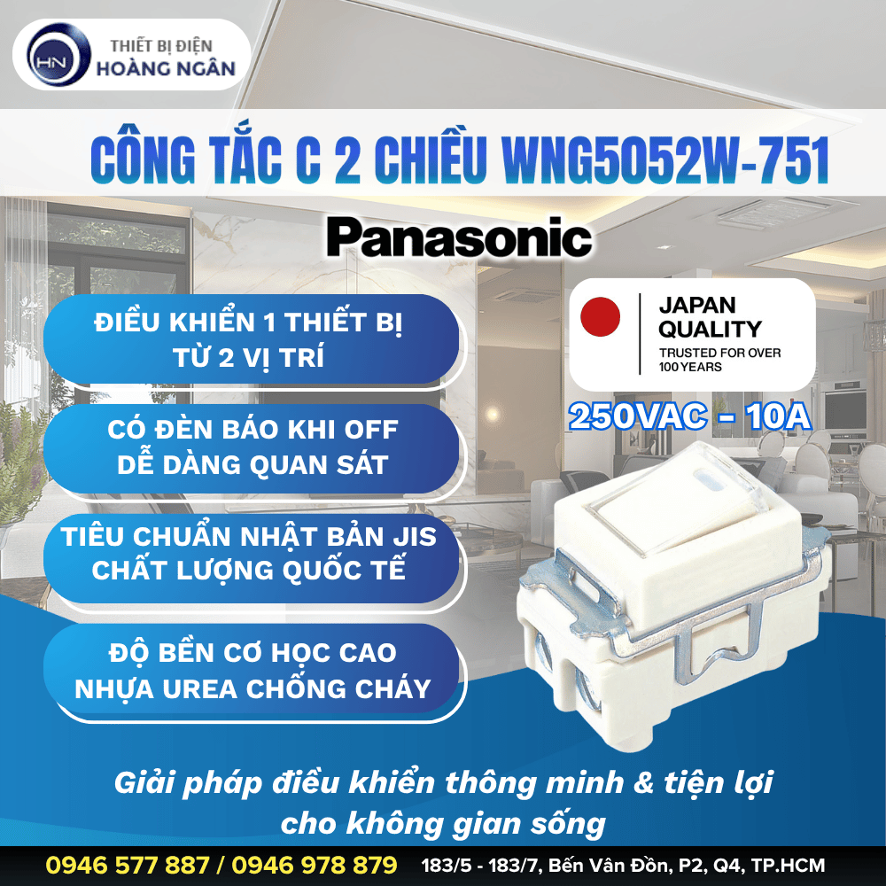 Công Tắc 2 Chiều WNG5052W-751 Panasonic
