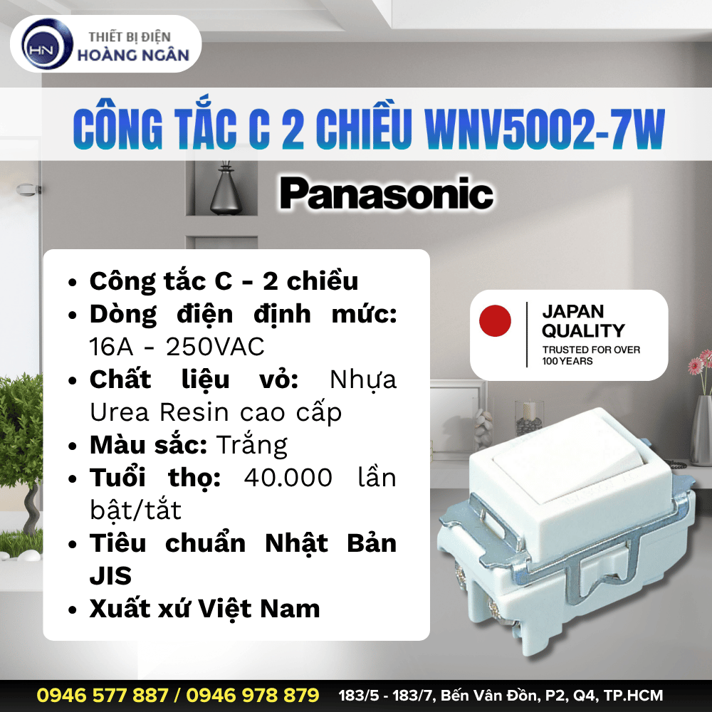 Công Tắc 2 Chiều WNV5002-7W Panasonic