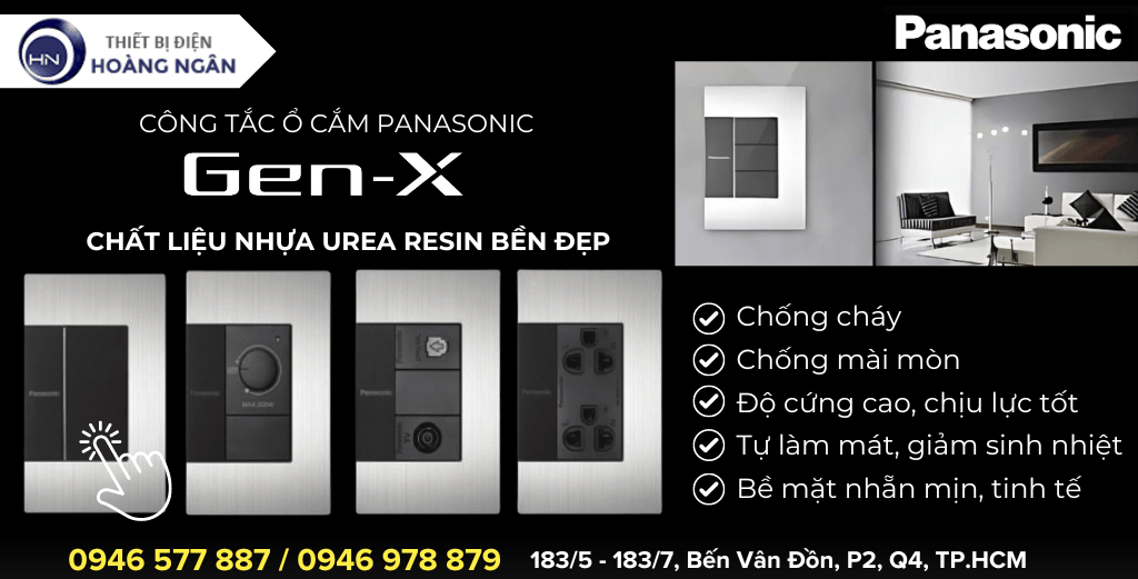 Công Tắc Ổ Cắm Panasonic Gen-X từ nhựa Urea Resin chống cháy