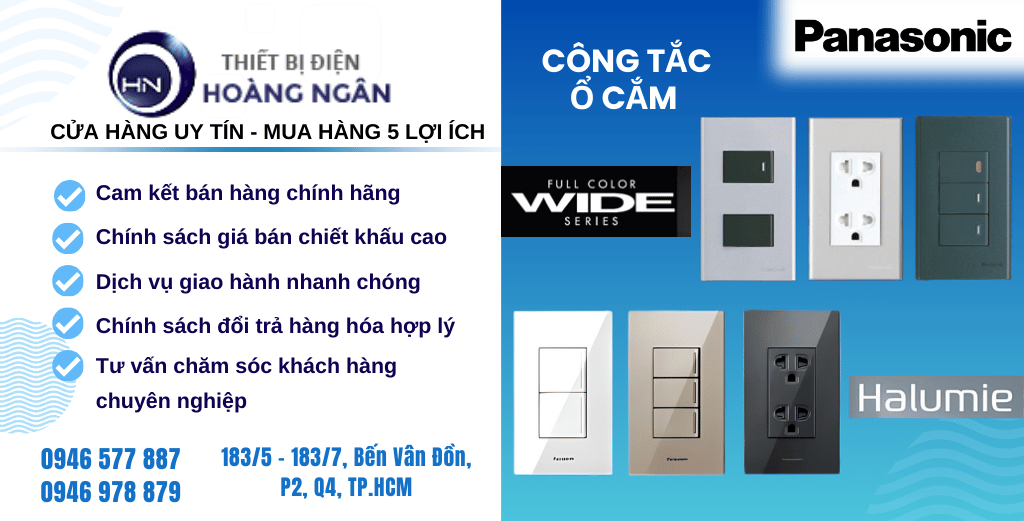 công tắc, ổ cắm Panasonic WIDE Series & Dòng Halumie