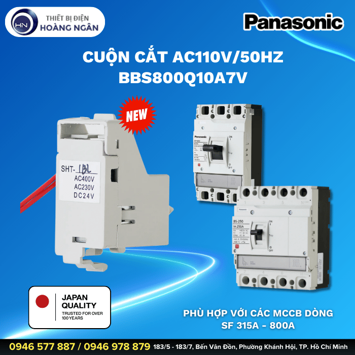 Cuộn Cắt AC110V50Hz BBS800Q10A7V Của MCCB SF Dòng Định Mức Từ 315A Đến 800A