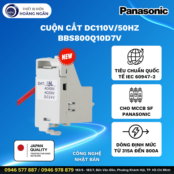 Cuộn cắt DC110V BBS800Q10D7V Panasonic của MCCB SF 315A - 800A
