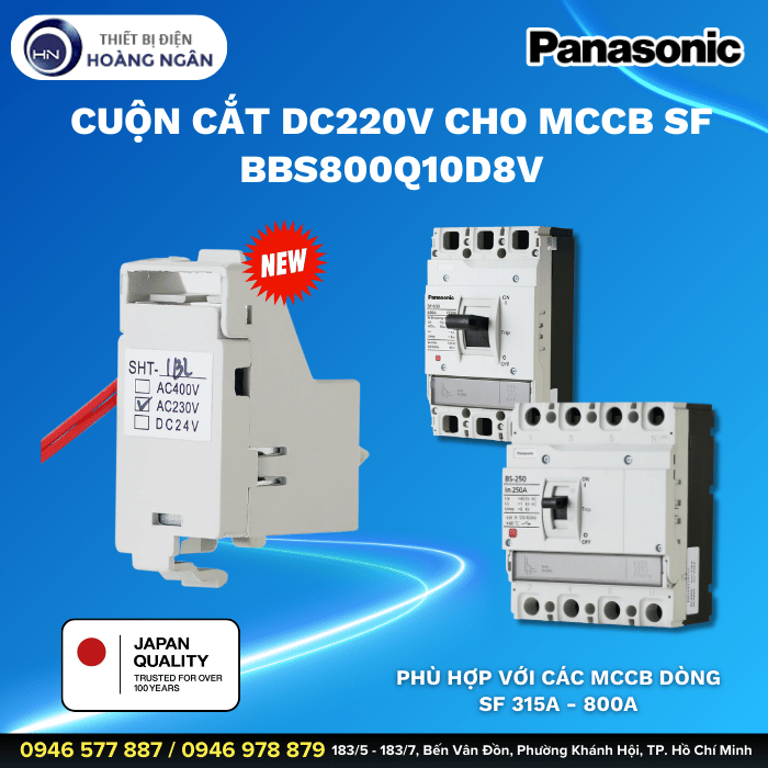 Cuộn cắt DC220V BBS800Q10D8V Panasonic của MCCB SF 315A - 800A