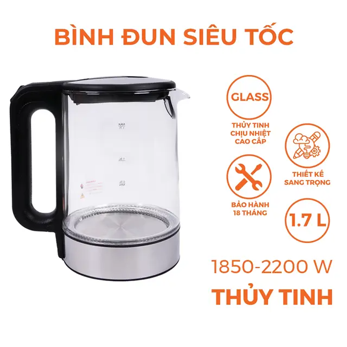 Bình Đun Siêu Tốc  NKT1790 Nanoco |Dung lít 1.7 lít