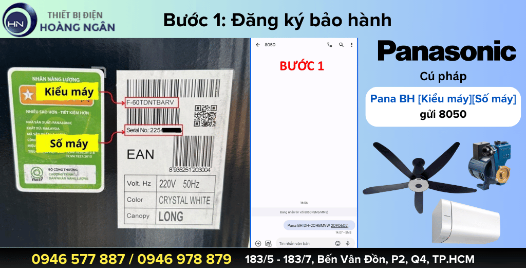 Đăng ký bảo hành Panasonic với thông tin sản phẩm