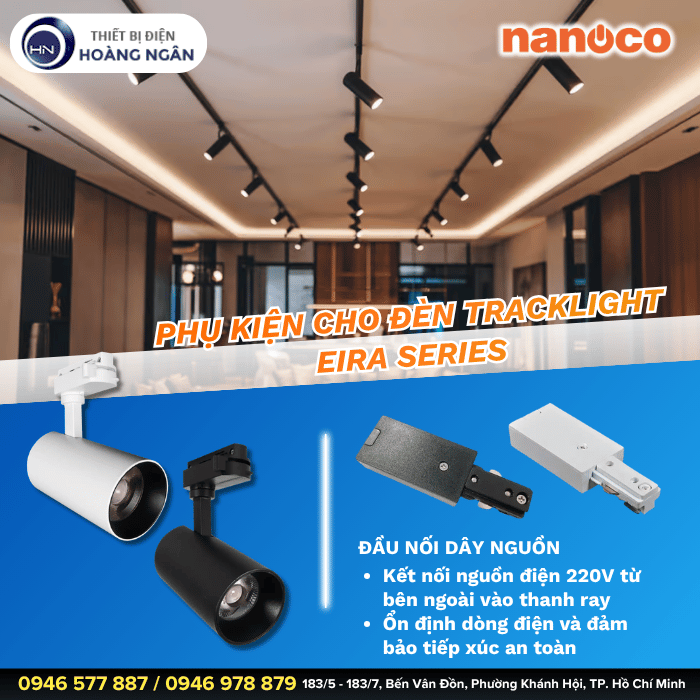 Đầu Nối Dây Nguồn Cho Thanh Ray T2 Nanoco EIRA Series