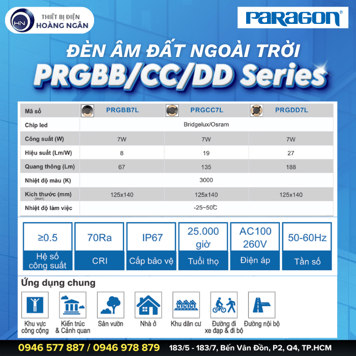 Đèn Âm Đất Ngoài Trời Paragon PRGBBCCDD Series