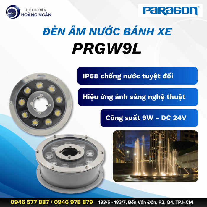 Đèn Âm Nước Bánh Xe Paragon PRGW9L