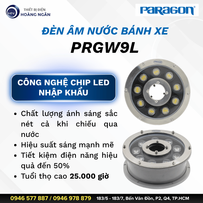 Đèn Âm Nước Bánh Xe Paragon PRGW9L