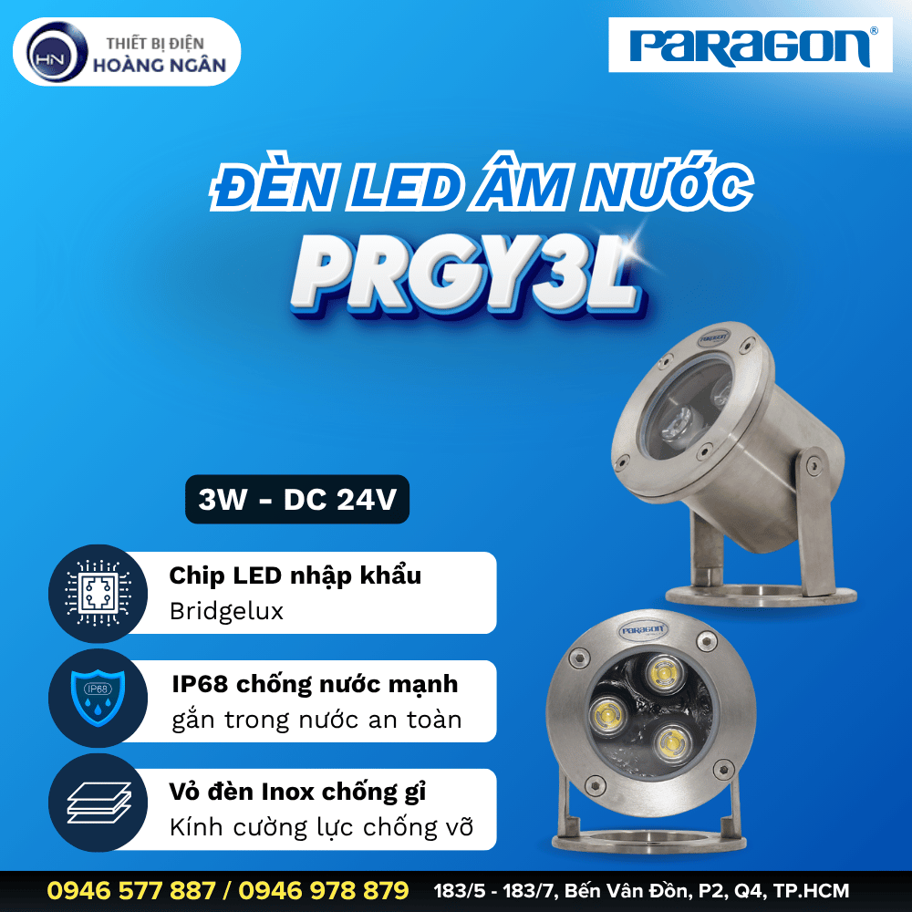 Đèn Âm Nước Cao Cấp Paragon PRGY3L