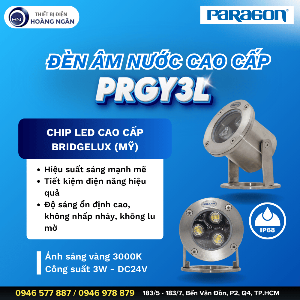 Đèn Âm Nước Cao Cấp Paragon PRGY3L