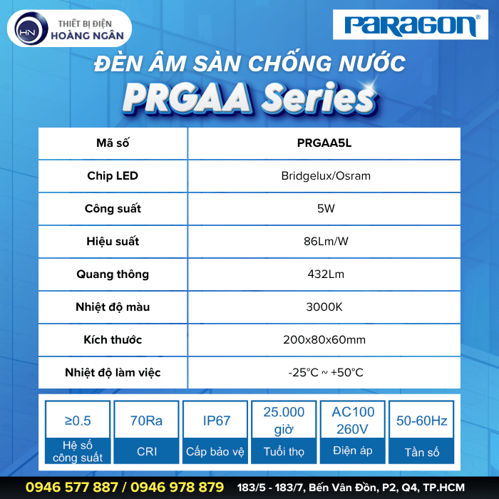 Đèn Âm Sàn Ngoài Trời Paragon PRGAA Series