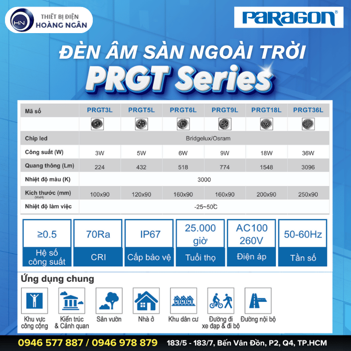 Đèn Âm Sàn Ngoài Trời Paragon PRGT Series