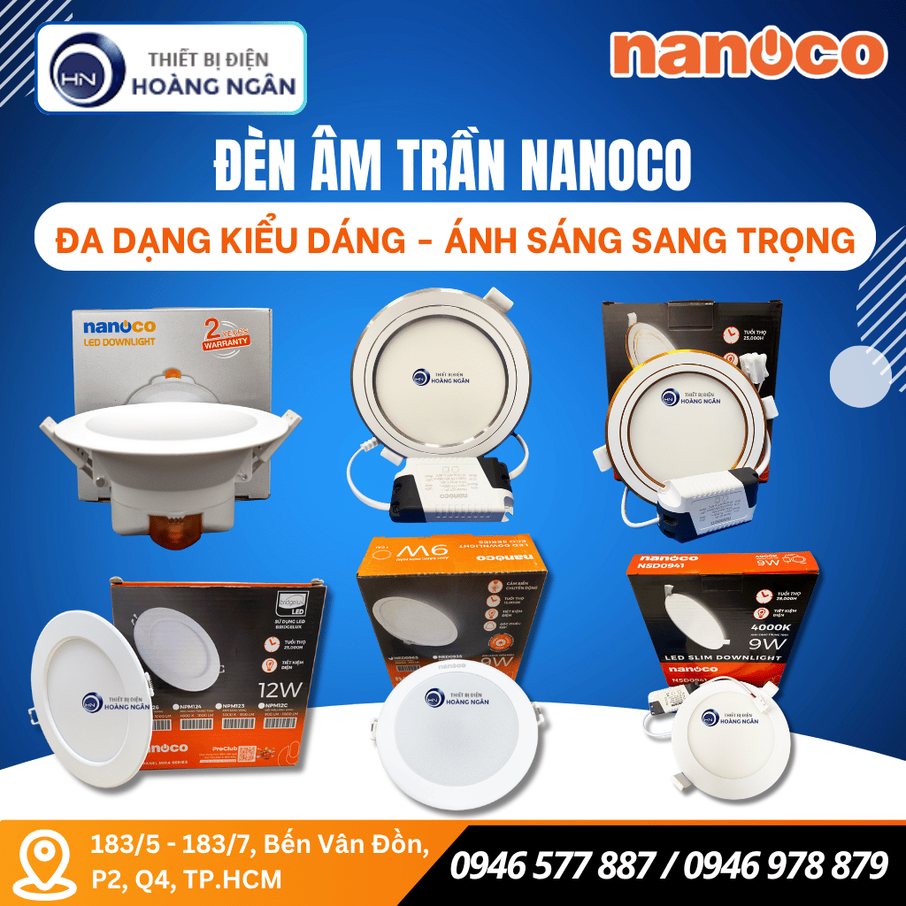 Đèn Âm Trần Nanoco Đa Dạng Ánh Sáng - Được Lắp Nhiều Nhất