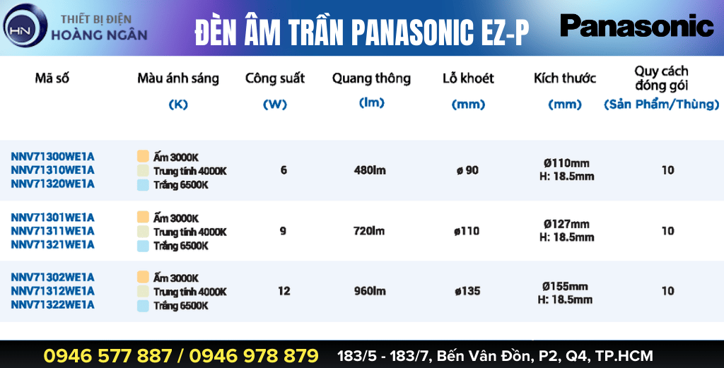 Đèn Âm Trần Panasonic EZ-P