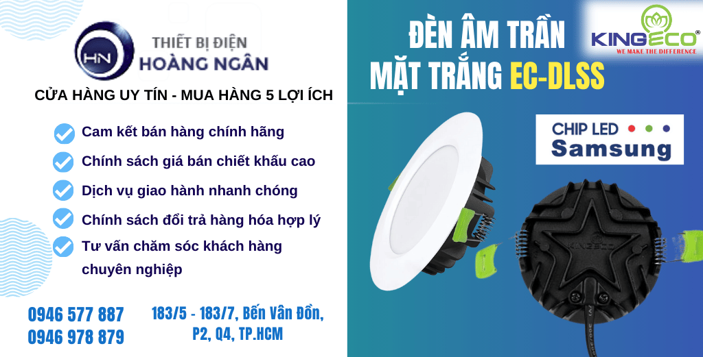 Đèn Âm Trần Thạch Cao EC-DLSS Series Mặt Trắng KingEco