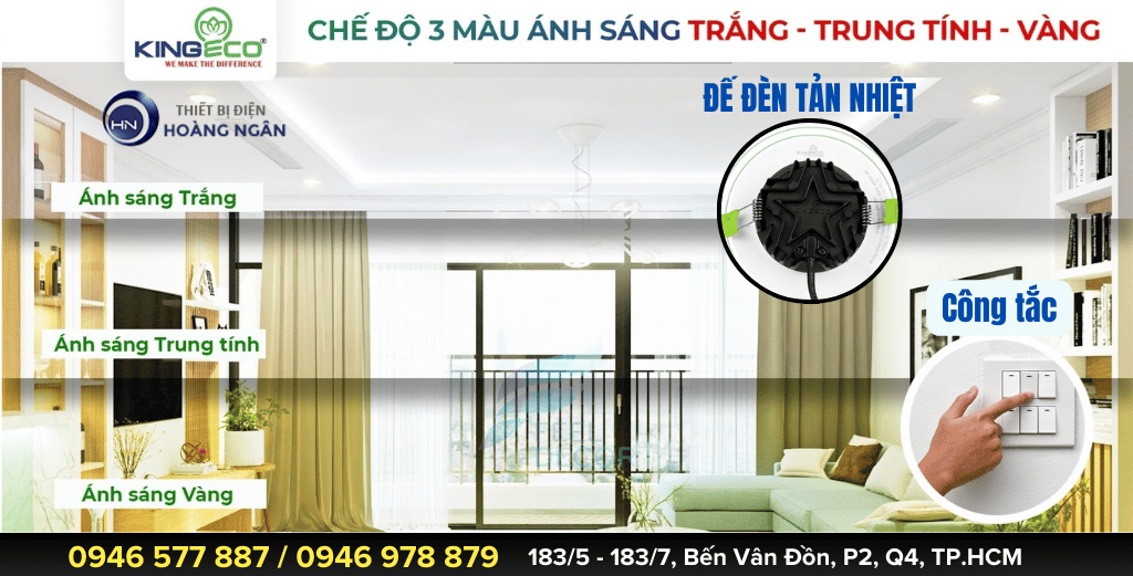 Đèn Âm Trần Viền Màu KingEco EC-DOBSS Series