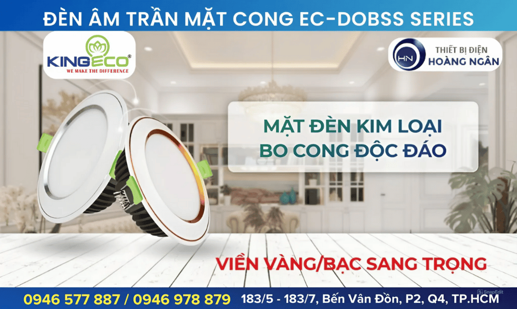 Đèn Âm Trần Viền Màu KingEco EC-DOBSS Series Mặt Cong