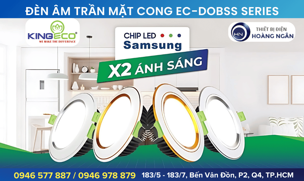 Đèn Âm Trần Viền Màu KingEco EC-DOBSS Series Mặt Cong