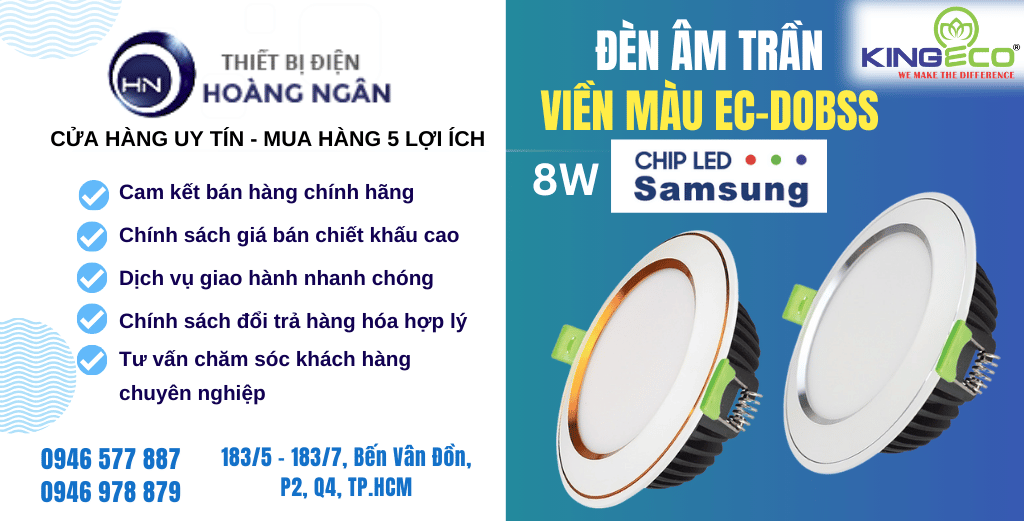 Đèn Âm Trần Viền Màu KingEco EC-DOBSS Series Mặt Cong