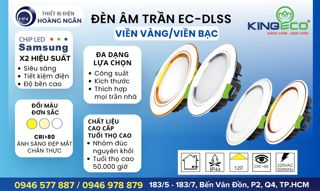 Đèn Âm Trần Viền Màu EC-DLSS Series Kingeco