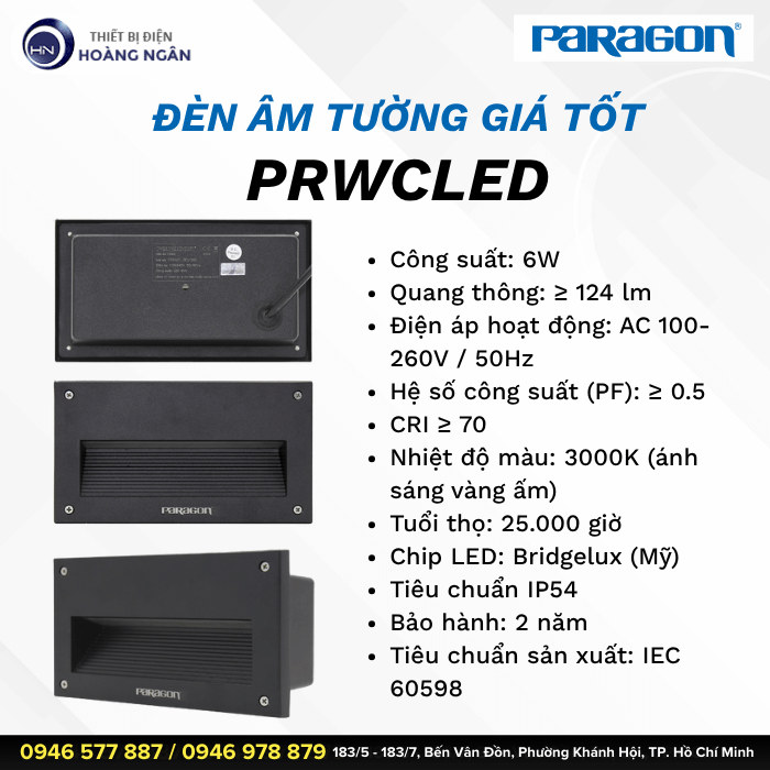 Đèn Âm Tường Paragon PRWCLED 6W