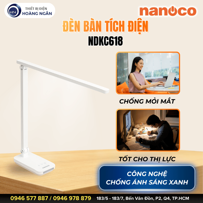 Đèn Bàn LED Chống Ánh Sáng Xanh NDKC618 Nanoco