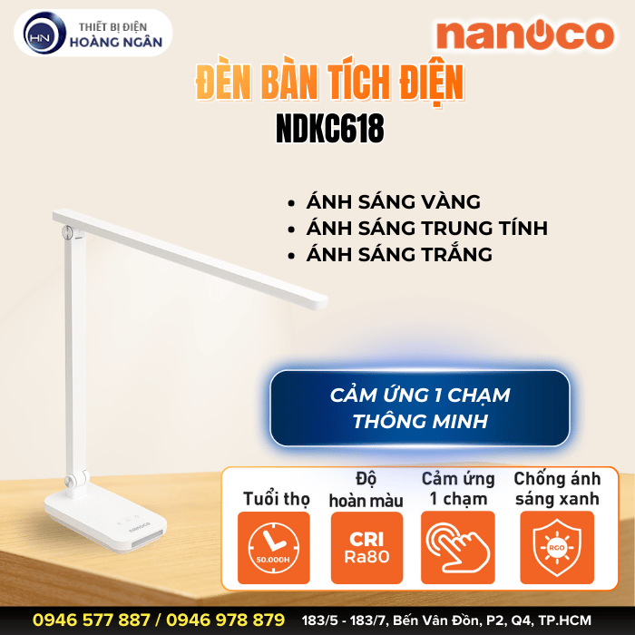 Đèn Bàn LED Chống Ánh Sáng Xanh NDKC618 Nanoco