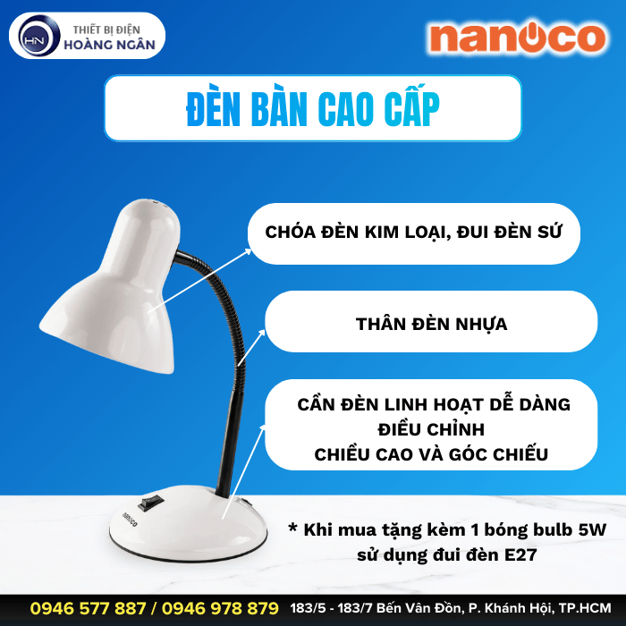 Đèn Bàn Học Cao Cấp Nanoco NDKC02