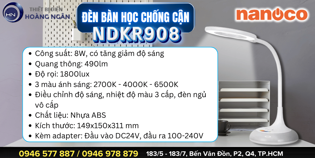 Đèn Bàn Học Chống Cận NDKR908 Nanoco