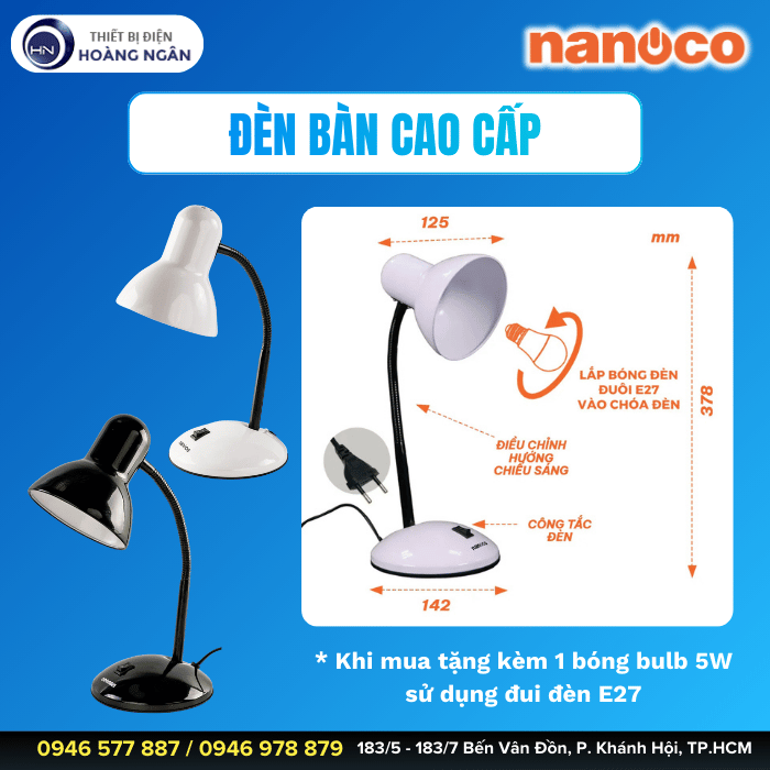 Đèn Bàn Học Giá Tốt Nanoco NDKC02