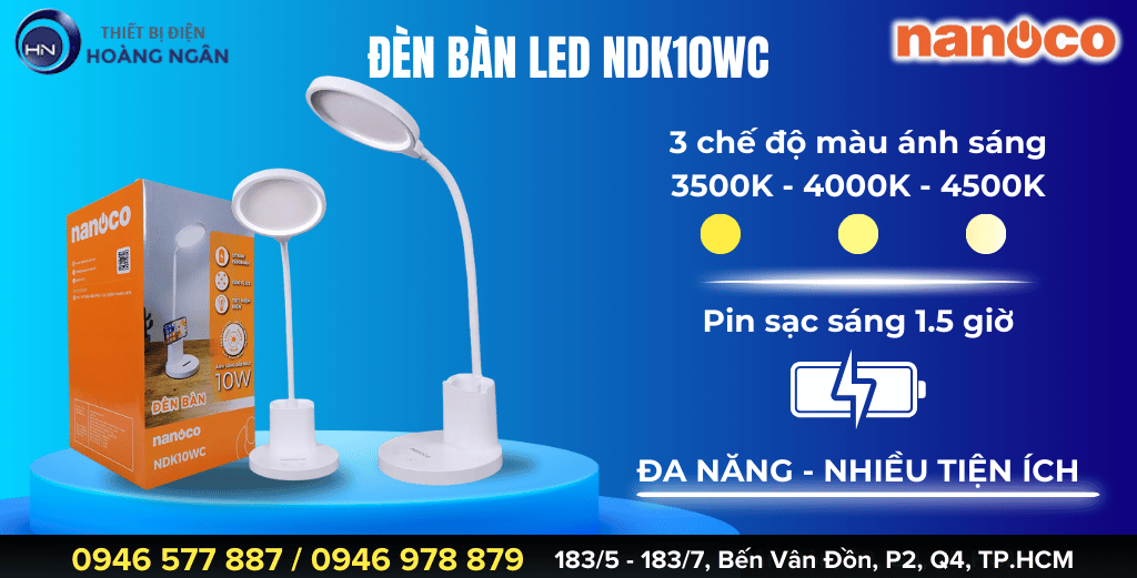 Đèn Bàn Học Nanoco NDK10WC