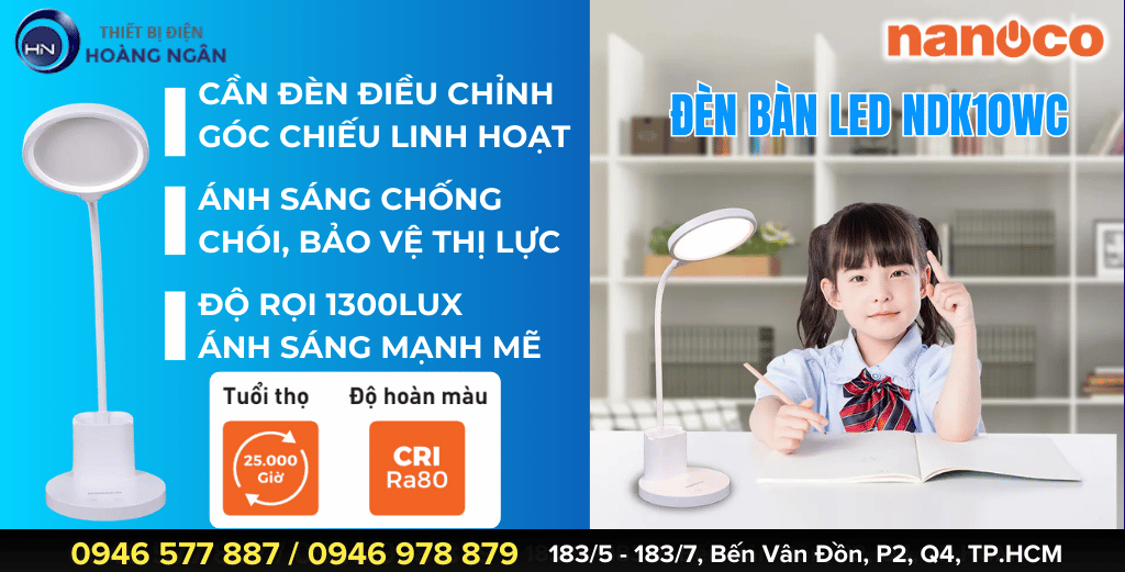 Đèn Bàn Học Nanoco NDK10WC