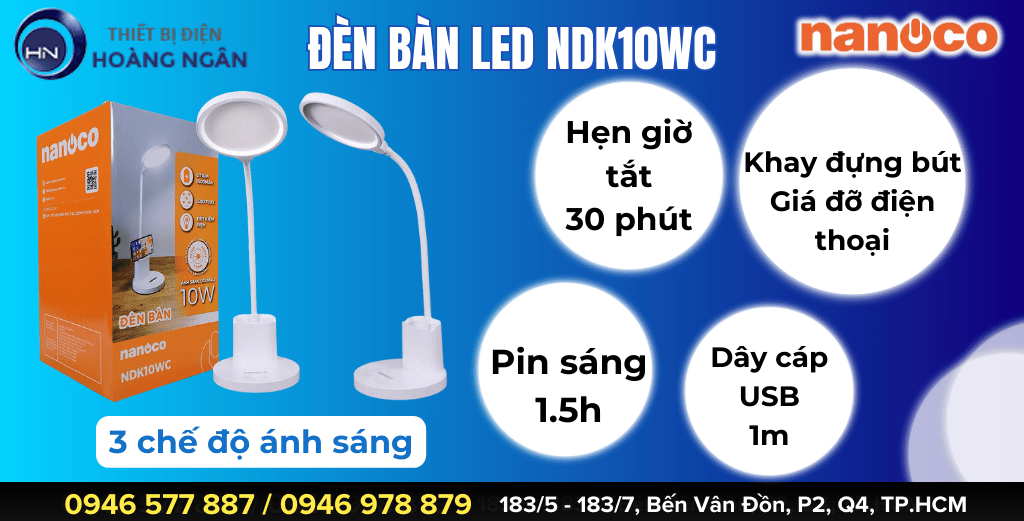 Đèn Bàn Học Nanoco NDK10WC