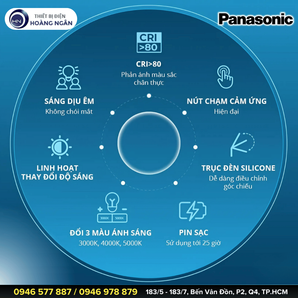 Đèn Bàn Học Sạc Pin Panasonic HHGLT0346L19