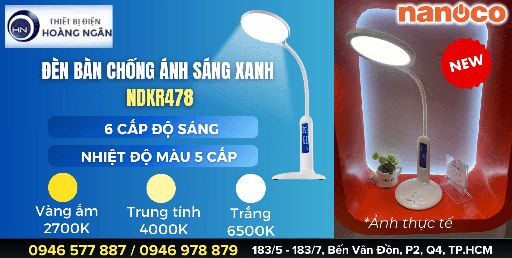 Đèn Bàn Làm Việc Chống Ánh Sáng Xanh Nanoco NDKR478