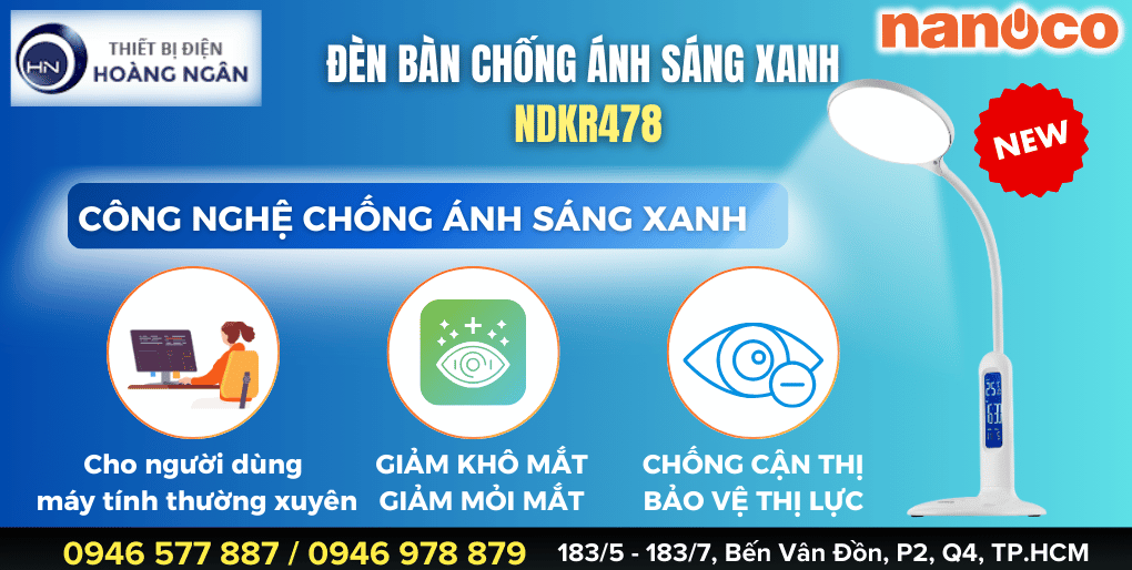 Đèn Bàn Làm Việc Chống Ánh Sáng Xanh Nanoco NDKR478